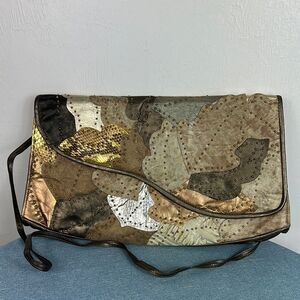 VST Very Special Things Vintage Patchwork Leather Studded Shoulder Bag